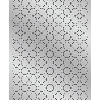 3/4 in Silver Foil Circle Laser Labels Permanent Acrylic 10800/Case LL215SR - alias listing
