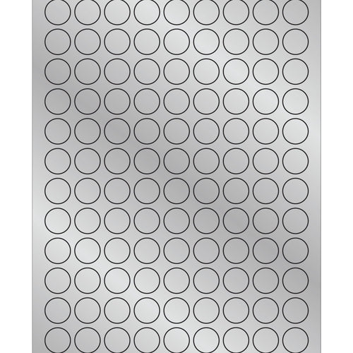 3/4 in Silver Foil Circle Laser Labels Permanent Acrylic 10800/Case LL215SR - alias listing