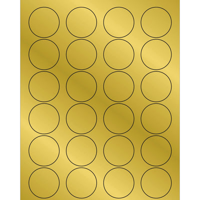 1 5/8 in Gold Foil Circle Laser Labels Permanent Acrylic 2400/Case LL216GD - alias listing