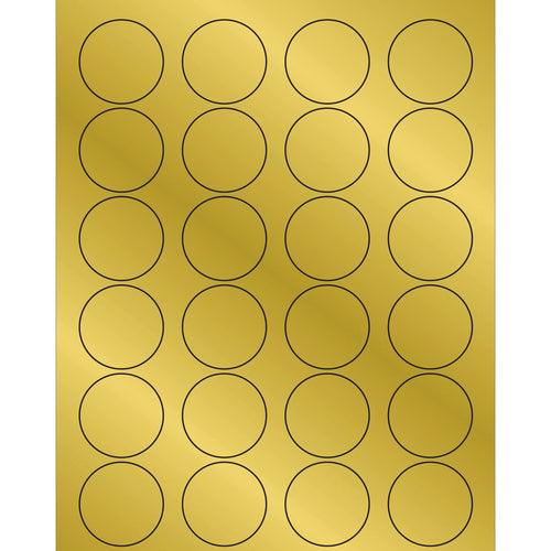 1 5/8 in Gold Foil Circle Laser Labels Permanent Acrylic 2400/Case LL216GD - alias listing