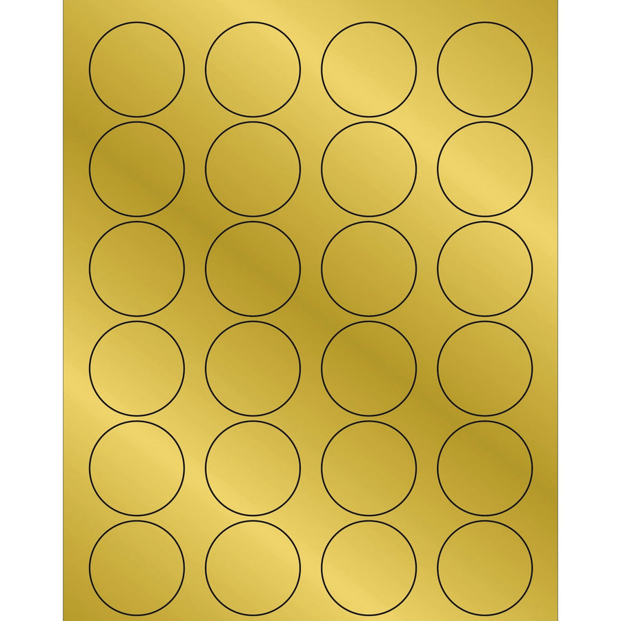 1 5/8 in Gold Foil Circle Laser Labels Permanent Acrylic 2400/Case LL216GD - alias listing