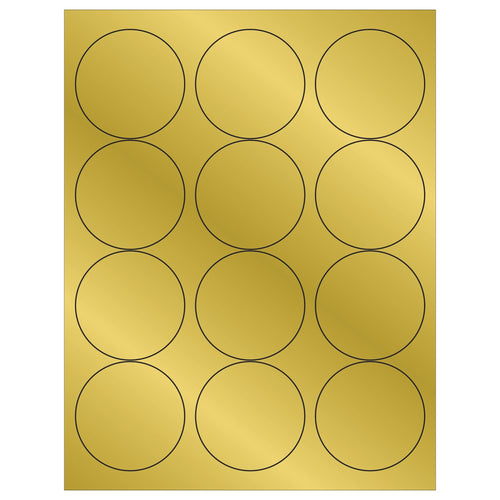 2.5 in Gold Foil Circle Laser Labels 1200/Case LL217GD - alias listing