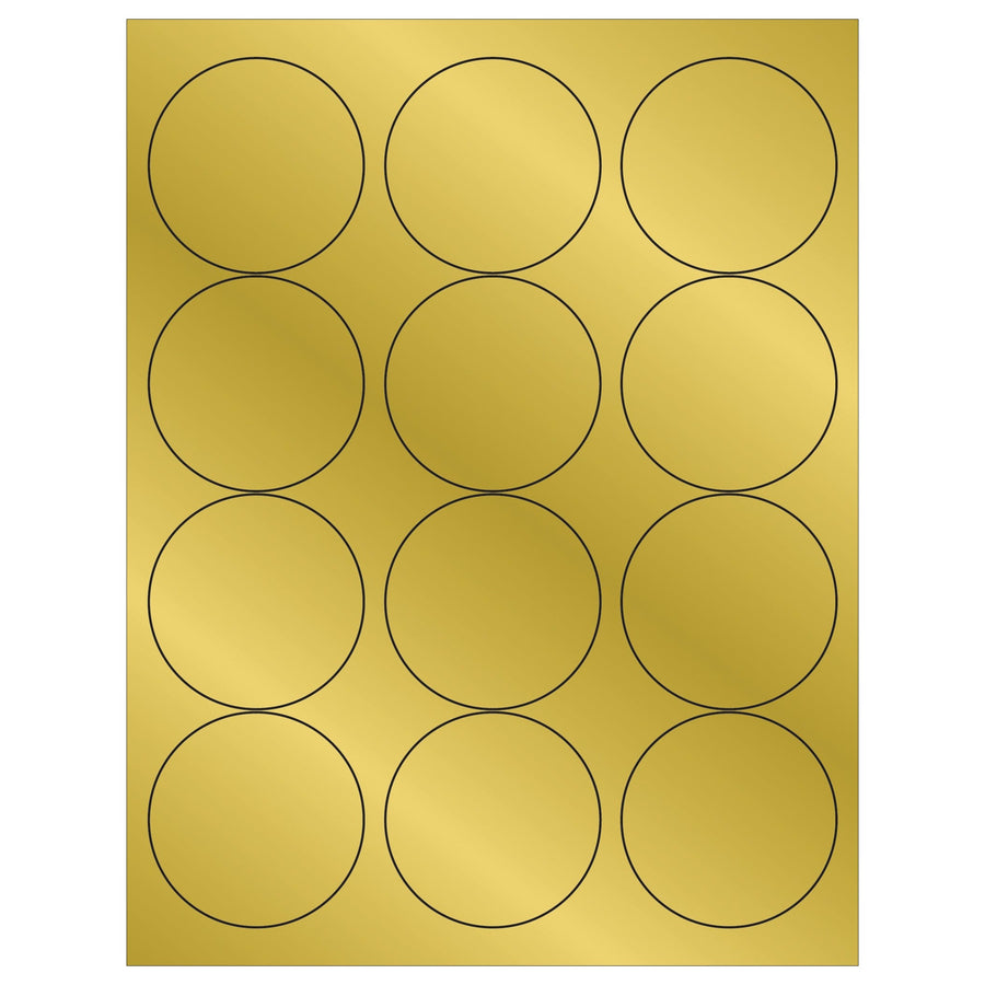 2.5 in Gold Foil Circle Laser Labels 1200/Case LL217GD - alias listing