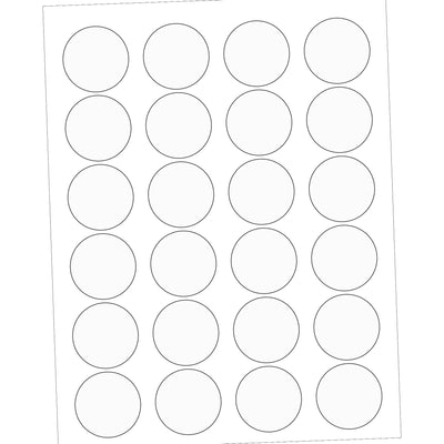 1 5/8 in Clear Circle Laser Labels Permanent Acrylic 2400/Case LL231CL - alias listing