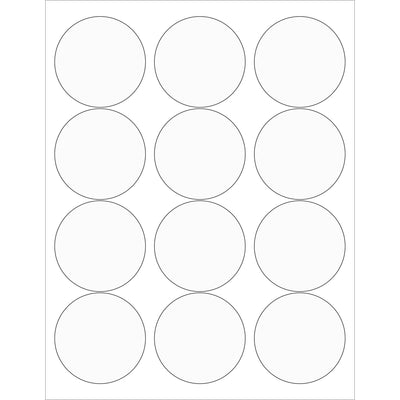 Professional 2.5" clear circle laser labels designed for shipping coordinators and logistics teams who need reliable, jam-resistant printing. Featuring permanent acrylic construction with heat-resistant adhesive, these printable labels resist jamming in laser printers and deliver crisp, durable results on every label. One case includes 1,200 labels‚enough to streamline your mailing and inventory operations.