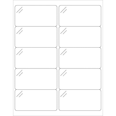 Glass-like transparent polyester laser labels that ensure maximum visibility for international shipments and compliance labeling. 4" x 2" rectangle format, 1000 labels per case with permanent, non-oozing adhesive compatible with all laser printers. Download our free Microsoft Word template for instant formatting.