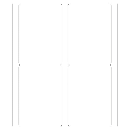 3.5x5 White Removable Acrylic Laser Labels 400/Case LL263 - alias listing