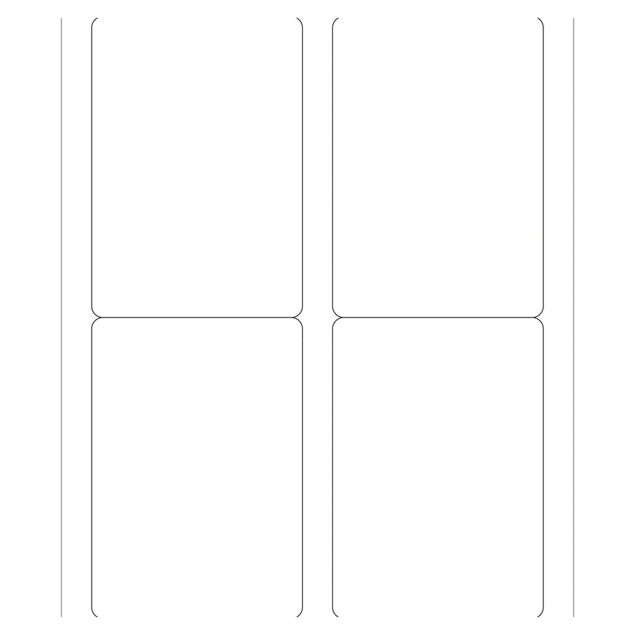 3.5x5 White Removable Acrylic Laser Labels 400/Case LL263 - alias listing