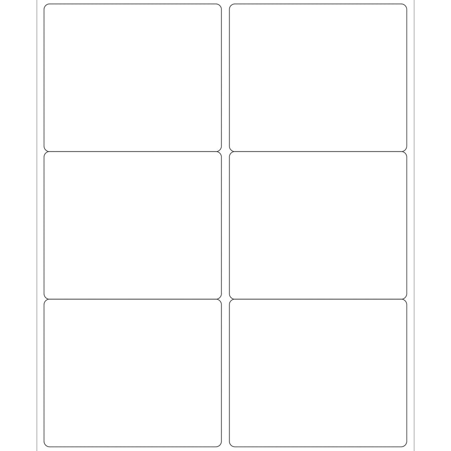 4 x 3 1/3 in White Removable Laser Labels Acrylic 600/Case LL266 - alias listing