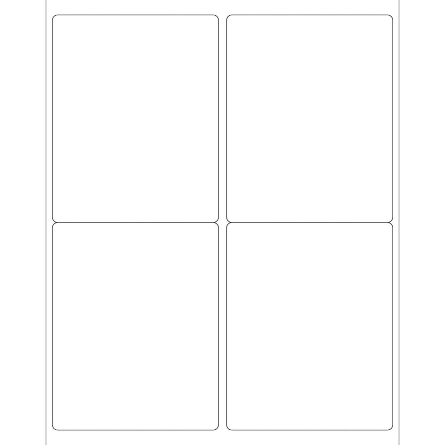 4x5 White Removable Acrylic Laser Labels 400/Case LL267 - alias listing