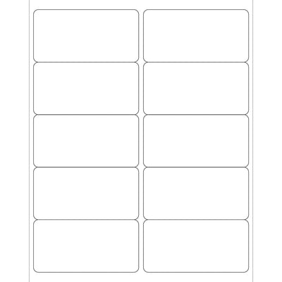 4x2 Opaque White Blockout Laser Labels Permanent Acrylic 1000/Case LL290 - alias listing