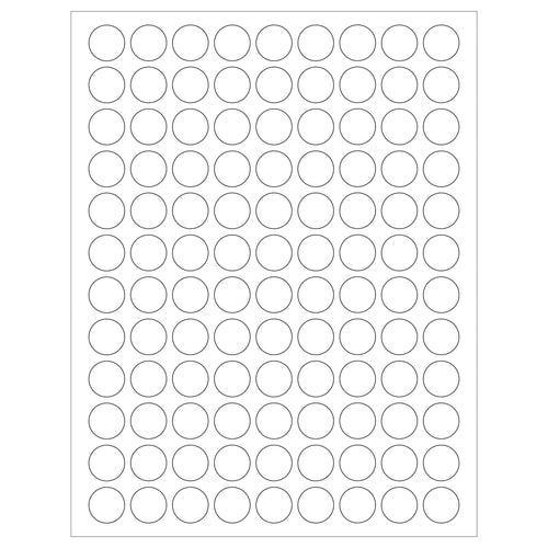 3/4 in White Removable Circle Laser Labels 10800/Case LL294 - alias listing