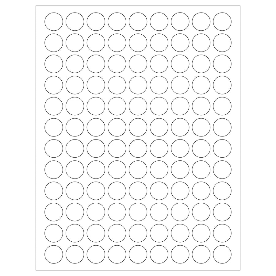 3/4 in White Removable Circle Laser Labels 10800/Case LL294 - alias listing
