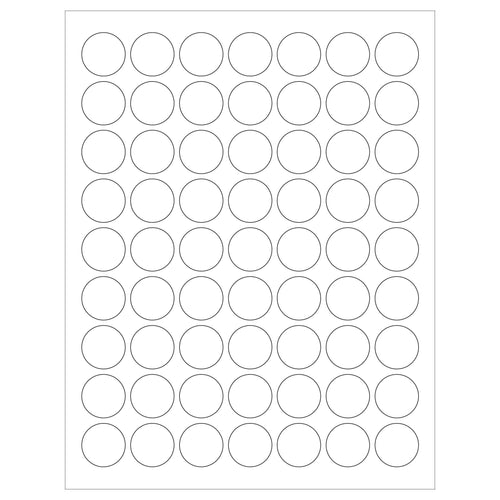 1 in White Removable Circle Laser Labels 6300/Case LL295 - alias listing
