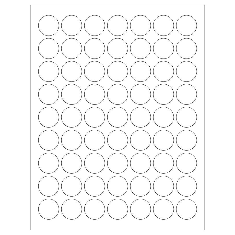 1 in White Removable Circle Laser Labels 6300/Case LL295 - alias listing