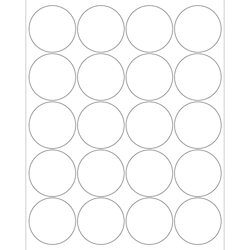 2 in Glossy White Circle Laser Labels Permanent Acrylic 2000/Case LL302 - alias listing