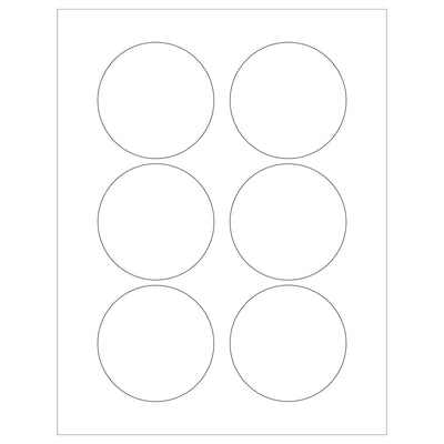 3 in Glossy White Circle Laser Labels Permanent Acrylic 600/Case LL304 - alias listing