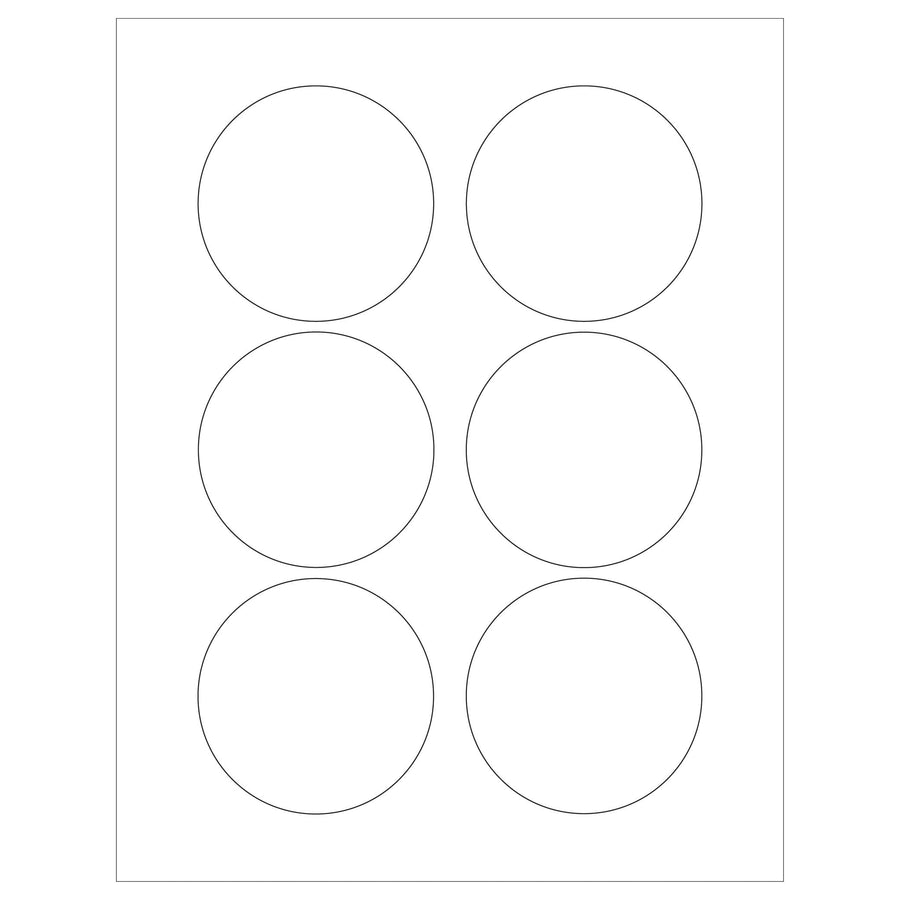 3 in Glossy White Circle Laser Labels Permanent Acrylic 600/Case LL304 - alias listing