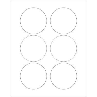 Professional 3" glossy white circle laser labels engineered for shipping coordinators and logistics operations. Permanent acrylic adhesive resists heat, humidity, and printer jamming. Case of 600 labels ready to format and deploy.