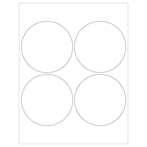 4 in Glossy White Circle Laser Labels Permanent Acrylic 400/Case LL305 - alias listing