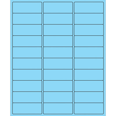 2 5/8 x 1 in Pastel Blue Removable Laser Labels 3000/Case LL405BE - alias listing