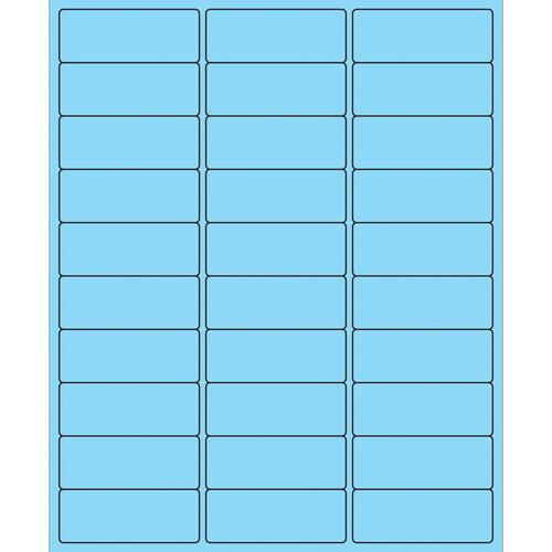 2 5/8 x 1 in Pastel Blue Removable Laser Labels 3000/Case LL405BE - alias listing