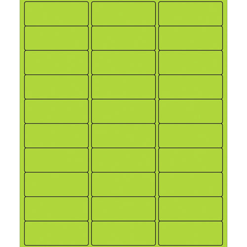 2 5/8 x 1 in Fluorescent Green Removable Laser Labels 3000/Case LL405GN - alias listing