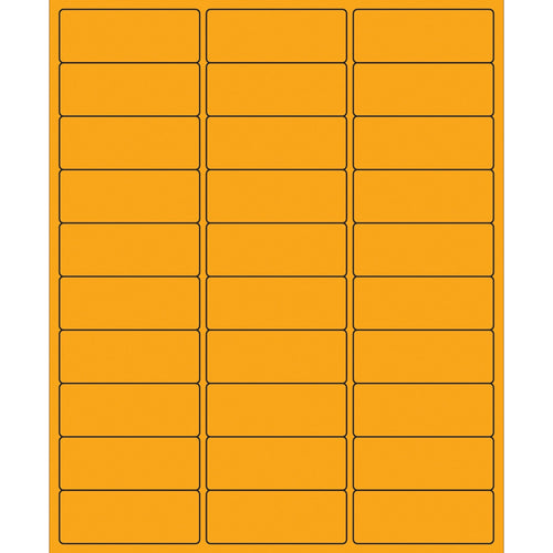 2 5/8 x 1 in Fluorescent Orange Removable Laser Labels 3000/Case LL405OR - alias listing
