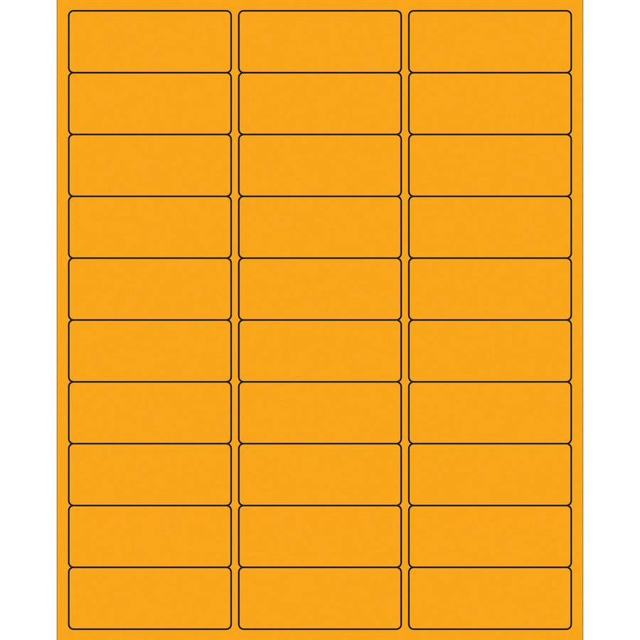 2 5/8 x 1 in Fluorescent Orange Removable Laser Labels 3000/Case LL405OR - alias listing