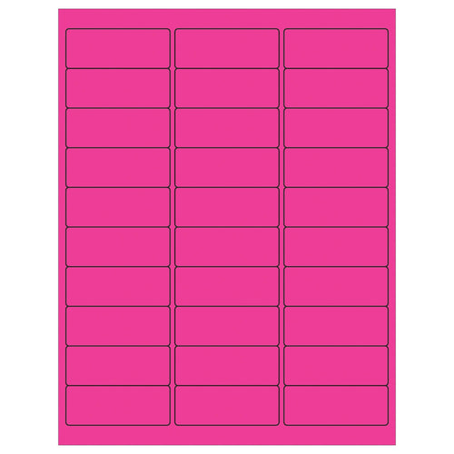 2 5/8 x 1 in Fluorescent Pink Removable Laser Labels 3000/Case LL405PK - alias listing