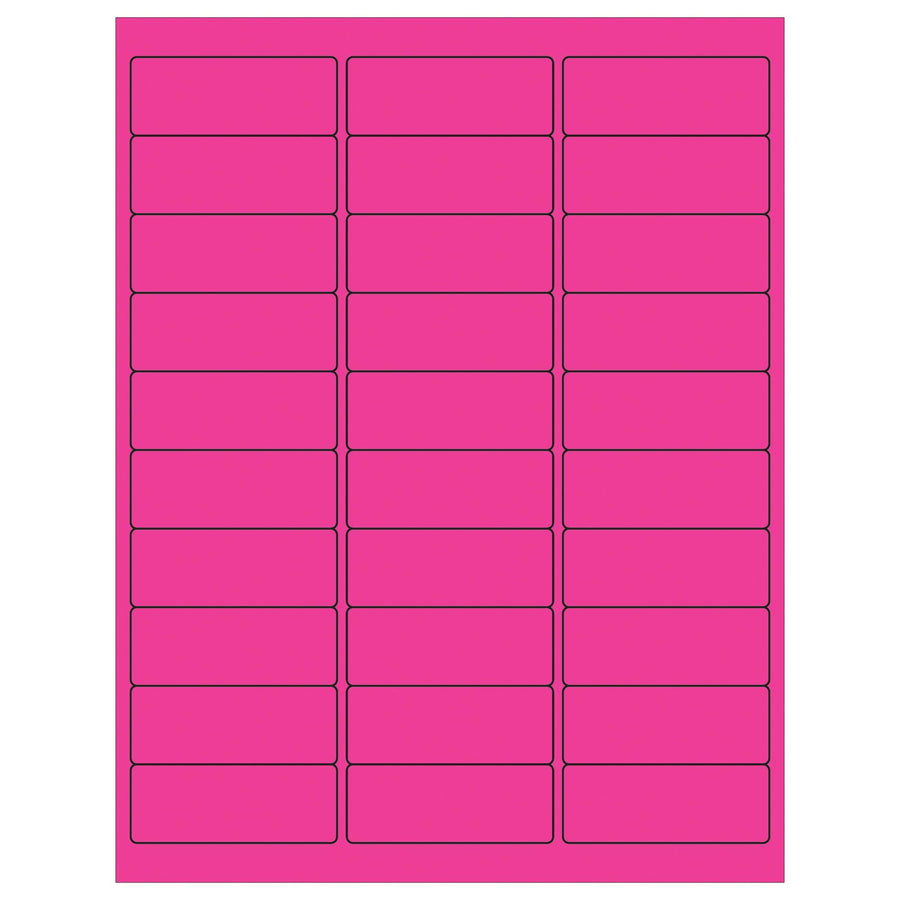 2 5/8 x 1 in Fluorescent Pink Removable Laser Labels 3000/Case LL405PK - alias listing