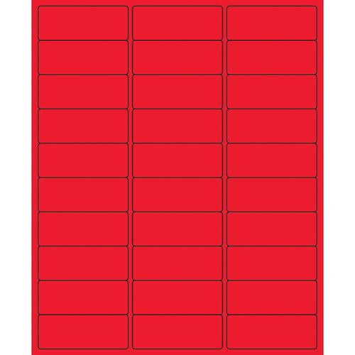 2 5/8 x 1 in Fluorescent Red Removable Laser Labels 3000/Case LL405RD - alias listing