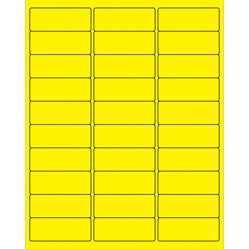 2 5/8 x 1 in Fluorescent Yellow Removable Laser Labels 3000/Case LL405YE - alias listing