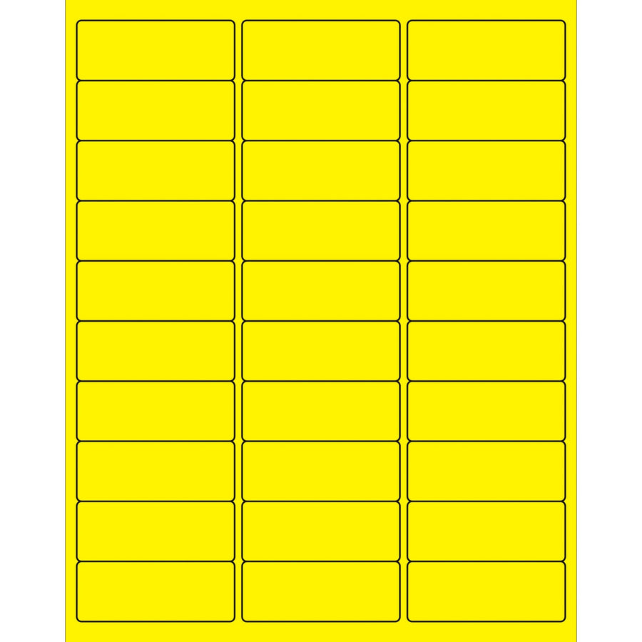 2 5/8 x 1 in Fluorescent Yellow Removable Laser Labels 3000/Case LL405YE - alias listing