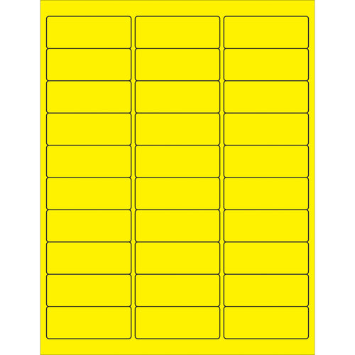 High-visibility fluorescent yellow removable rectangle laser labels designed for shipping coordinators and logistics professionals who need clean removal without residue. These 2 5/8