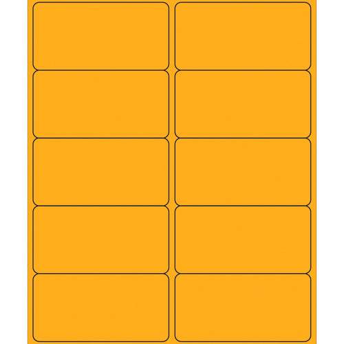4x2 Fluorescent Orange Removable Laser Labels 1000/Case LL410OR - alias listing