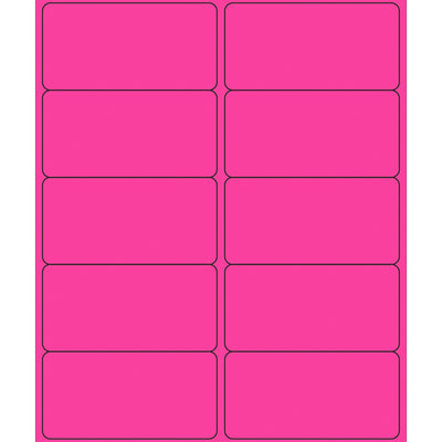 4x2 Fluorescent Pink Removable Laser Labels 1000/Case LL410PK - alias listing