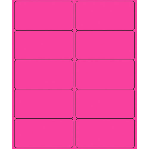 4x2 Fluorescent Pink Removable Laser Labels 1000/Case LL410PK - alias listing
