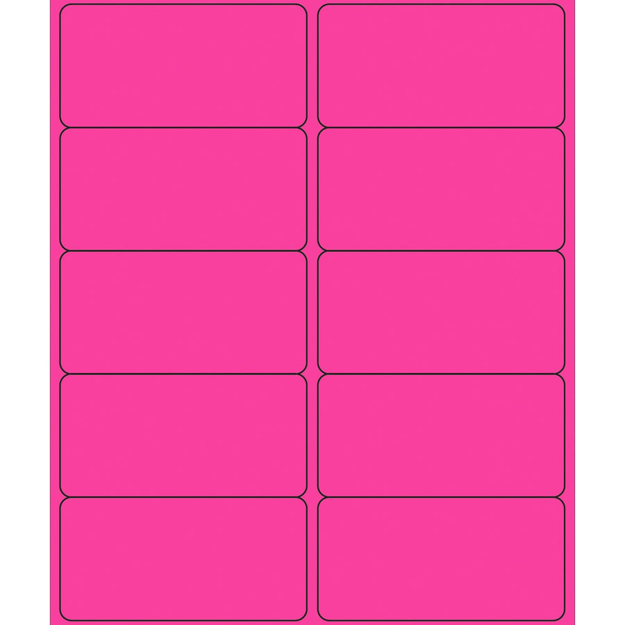 4x2 Fluorescent Pink Removable Laser Labels 1000/Case LL410PK - alias listing
