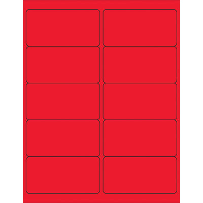 High-visibility fluorescent red removable rectangle laser labels designed for shipping coordinators who need compliance-ready, reusable labeling solutions. These 4x2" permanent acrylic labels lift cleanly without residue, work with laser and inkjet printers, and come in cases of 1,000 for continuous operations.