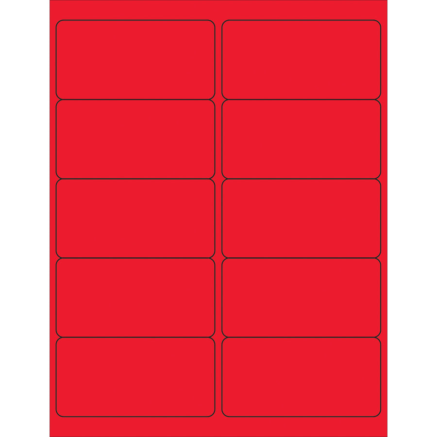 High-visibility fluorescent red removable rectangle laser labels designed for shipping coordinators who need compliance-ready, reusable labeling solutions. These 4x2" permanent acrylic labels lift cleanly without residue, work with laser and inkjet printers, and come in cases of 1,000 for continuous operations.