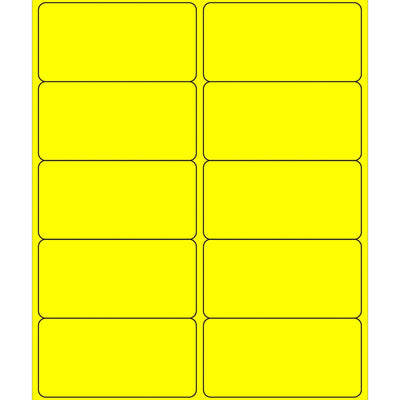 4x2 Fluorescent Yellow Removable Laser Labels 1000/Case LL410YE - alias listing