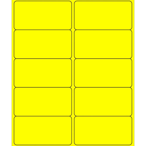 4x2 Fluorescent Yellow Removable Laser Labels 1000/Case LL410YE - alias listing