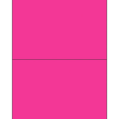 8.5x5.5 Fluorescent Pink Removable Laser Labels 200/Case LL415PK - alias listing