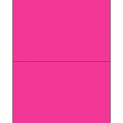 8.5x5.5 Fluorescent Pink Removable Laser Labels 200/Case LL415PK - alias listing