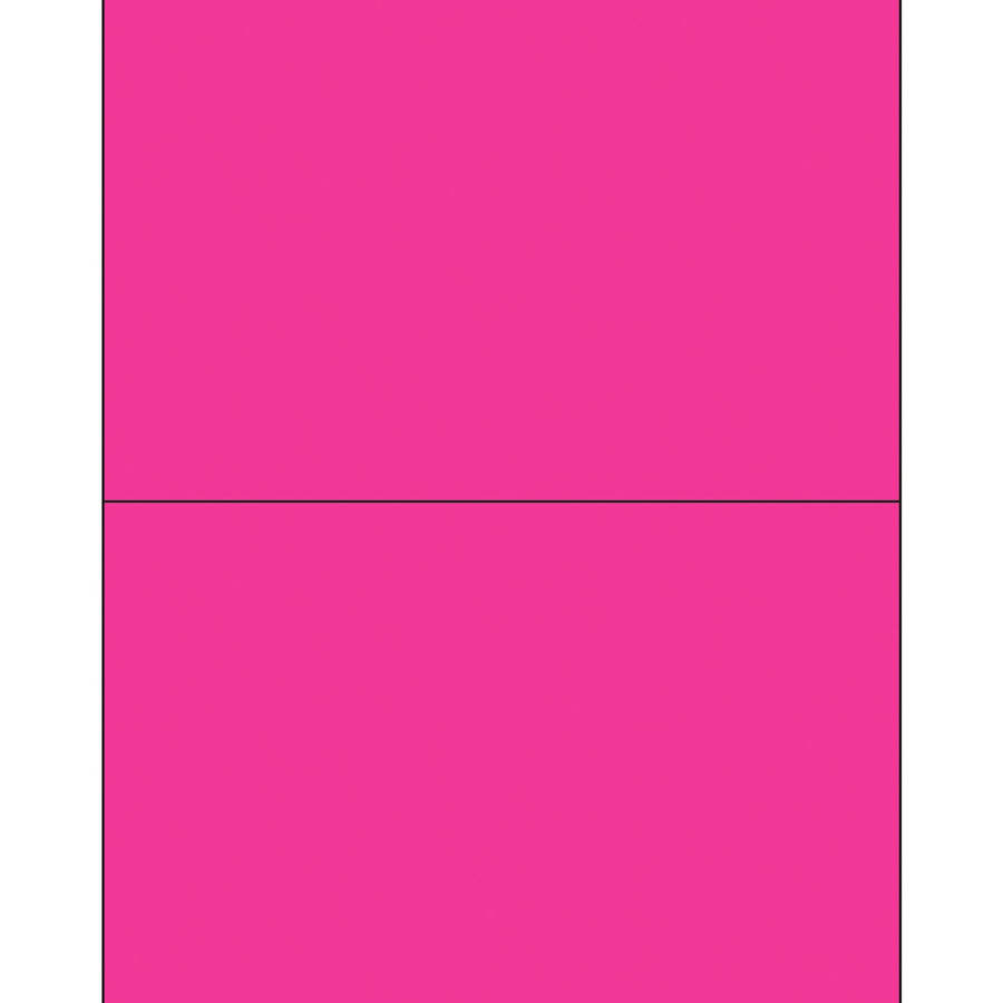 8.5x5.5 Fluorescent Pink Removable Laser Labels 200/Case LL415PK - alias listing