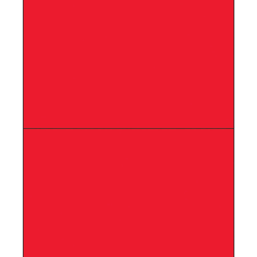 8.5x5.5 Fluorescent Red Removable Laser Labels 200/Case LL415RD - alias listing