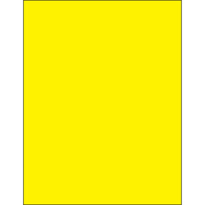 High-visibility fluorescent yellow removable laser labels designed for shipping coordinators who need compliance-friendly, residue-free identification. 8.5x11 rectangle format with permanent acrylic adhesive that lifts cleanly without leaving residue. Case of 100 sheets compatible with laser and inkjet printers.