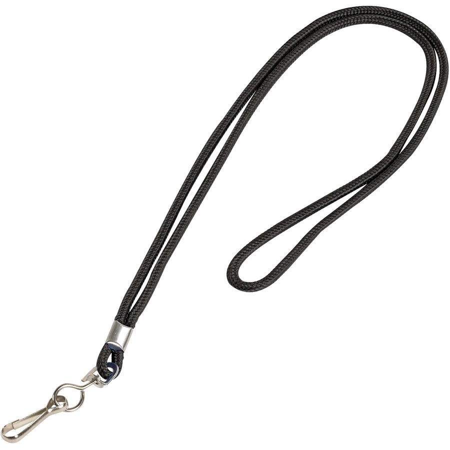 Protect your ID badges and credentials with these 36" black nylon lanyards featuring secure swivel metal hooks. Round woven nylon construction ensures comfortable all-day wear while safely displaying badges without damaging clothing. Packrift ships by the case of 24 for maximum cost efficiency.