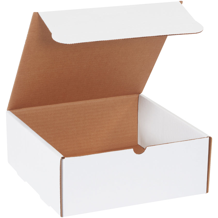 10x10x4" White Corrugated Literature Mailers - 50 Pack